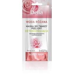 DELIA Beauty Maseczka peel-off do twarzy detoksykująca z wodą różaną 8 ml