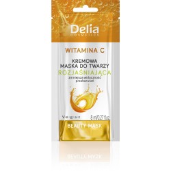 DELIA Beauty Kremowa maseczka do twarzy rozjaśniająca z witaminą C 8 ml