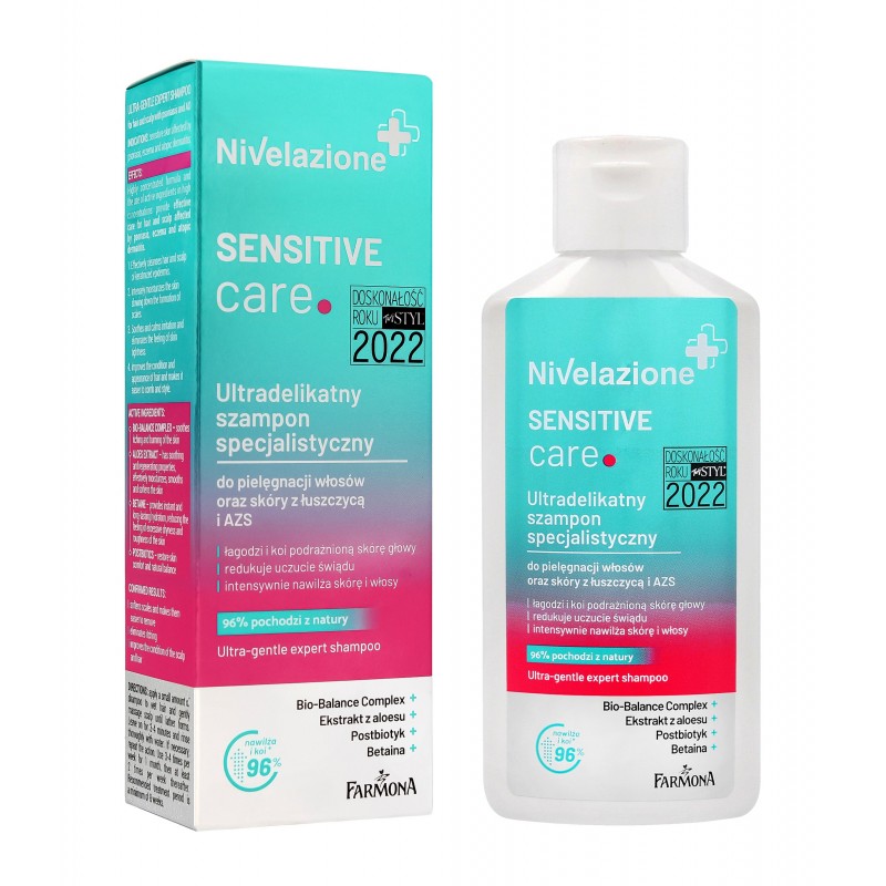 Farmona Nivelazione+ Ultradelikatny Szampon specjalistyczny Sensitive Care do włosów i skóry z łuszczycą i AZS 100ml