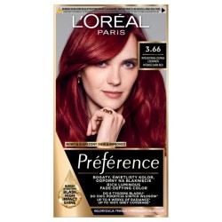 LOREAL Preference Farba do włosów  3.66 - Intensywna Ciemna Czerwień 1 op.