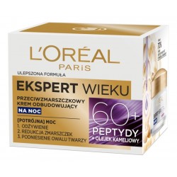 LOREAL Ekspert Wieku 60+ Przeciwzmarszczkowy Krem odbudowujący na noc 50 ml