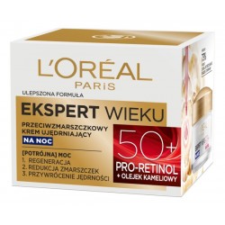 LOREAL Ekspert Wieku 50+ Przeciwzmarszczkowy Krem ujędrniający na noc 50 ml