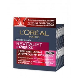 LOREAL Revitalift Laser x3 Krem anti-aging o potrójnym działaniu na dzień 50 ml