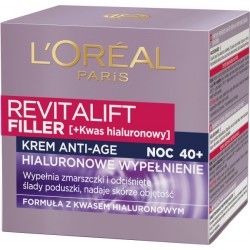 LOREAL Revitalift Filler Krem anti-age 40+ na noc - hialuronowe wypełnienie 50 ml