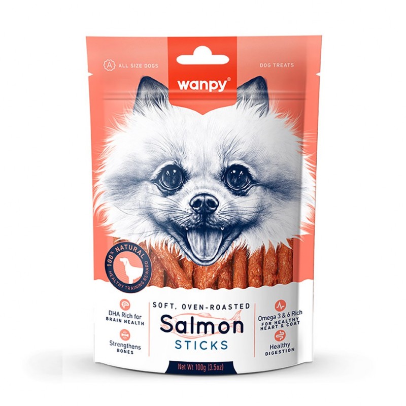 WANPY Dogs Przekąski dla psów Salmon - paluszki z łososia 100 g