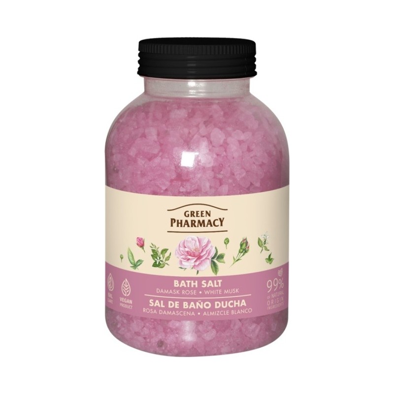 GREEN PHARMACY Sól do kąpieli Róża damasceńska + Białe piżmo 1000 g