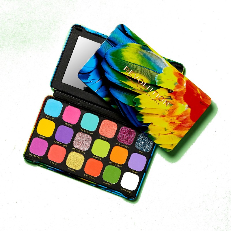 REVOLUTION  Forever Flawless Bird of Paradise Paleta 18 cieni do powiek