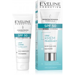 EVELINE SPF 50 Lekki Krem pielęgnujący Filtry+Niacynamid do cery tłustej i mieszanej 30 ml