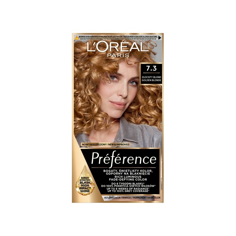 LOREAL Preference Farba do włosów 7.3 Złocisty Blond