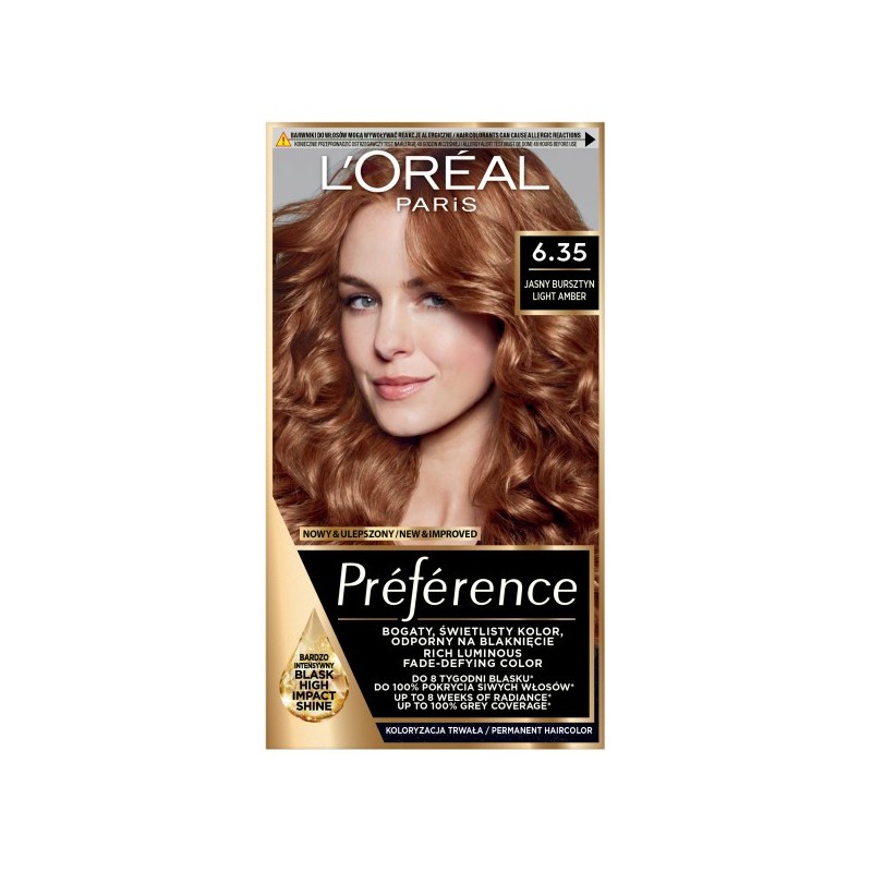 LOREAL Preference Farba do włosów 6.35 Jasny Bursztyn 1 op.