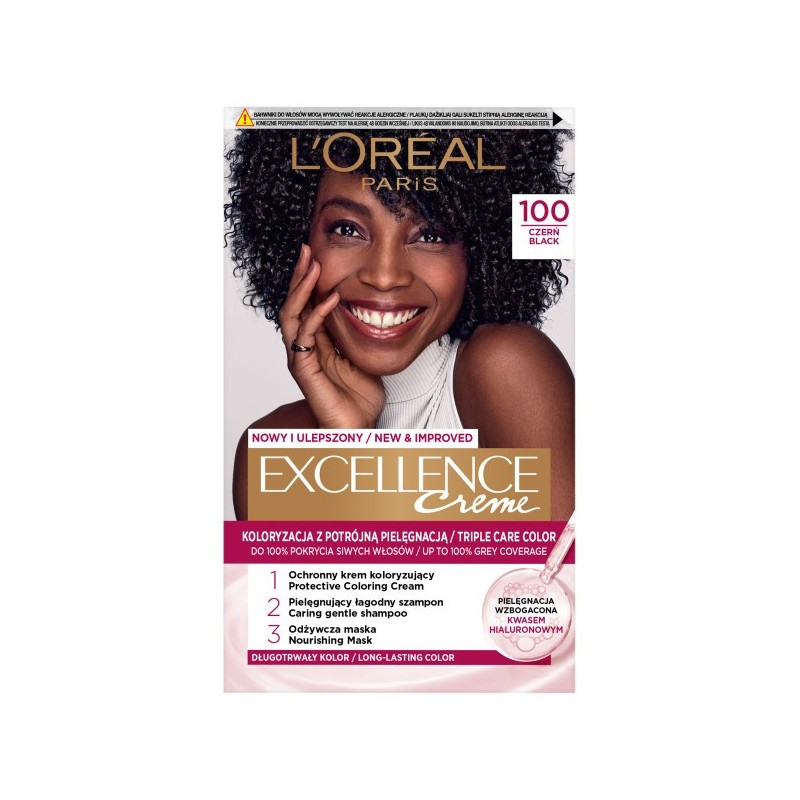 LOREAL Excellence Creme Farba do włosów 100 Czerń