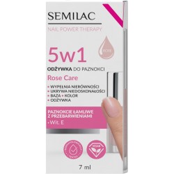 SEMILAC Odżywka do paznokci Nail Power Therapy 5w1 Rose Care 7 ml