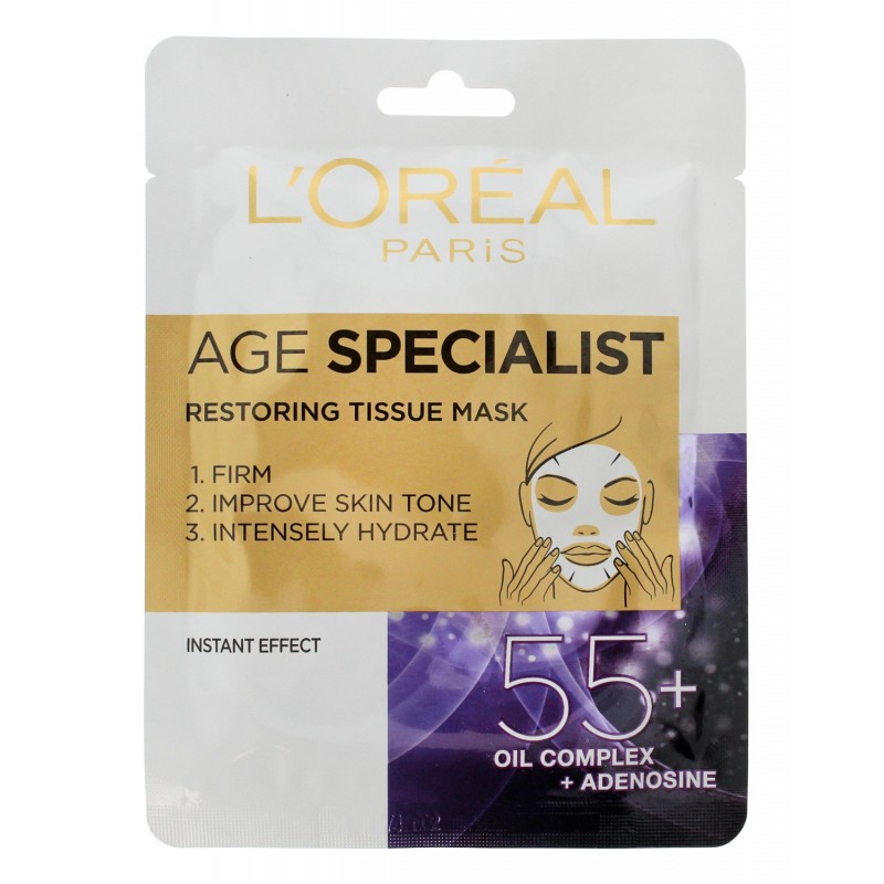 Loreal Age Specialist 55+ Maska na tkaninie odbudowująca  30g