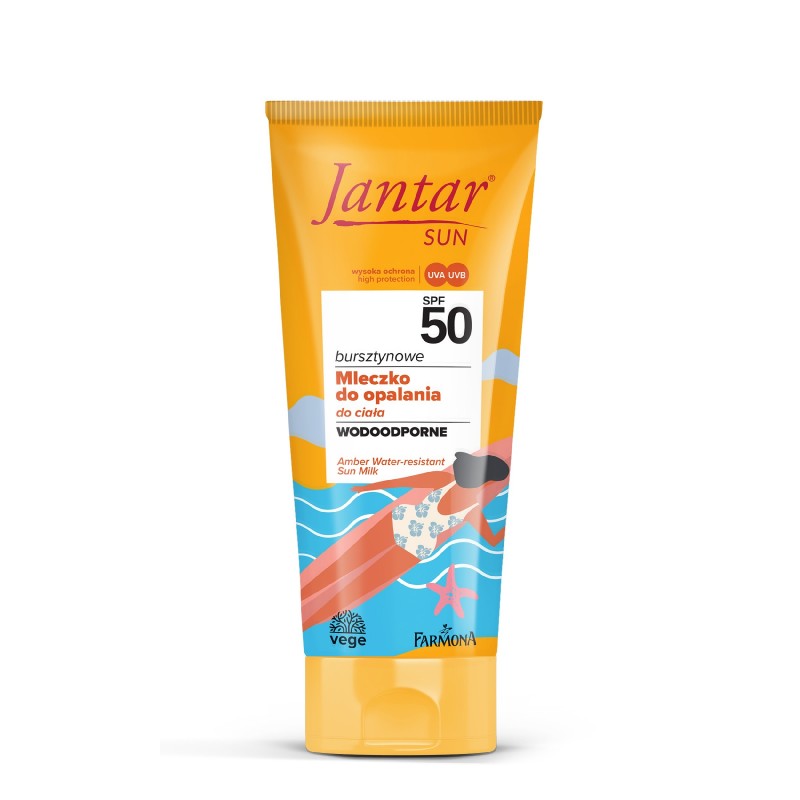 JANTAR Sun Bursztynowe mleczko wodoodporne SPF 50 do opalania 200 ml