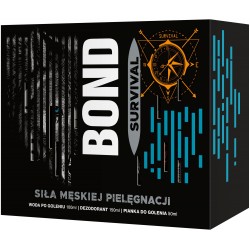 BOND Survival Zestaw prezentowy męski - Woda po goleniu 100 ml + Dezodorant 150 ml + Pianka do golenia 50 ml