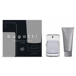 BUGATTI Zestaw prezentowy Signature Grey for Men ( woda toaletowa 100ml+żel pod prysznic 200ml)