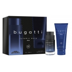 BUGATTI Zestaw prezentowy Dynamic Move Blue for Men ( woda toaletowa 100ml+żel pod prysznic 200ml)