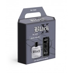 JEAN MARC X Black Zestaw prezentowy męski - dezodorant 150 ml + woda po goleniu 100 ml