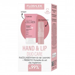 FLOSLEK Zestaw prezentowy Hand & Lip DUO Care Fitocollagen (krem do rąk 50ml+pomadka ochronna Prebiotic)