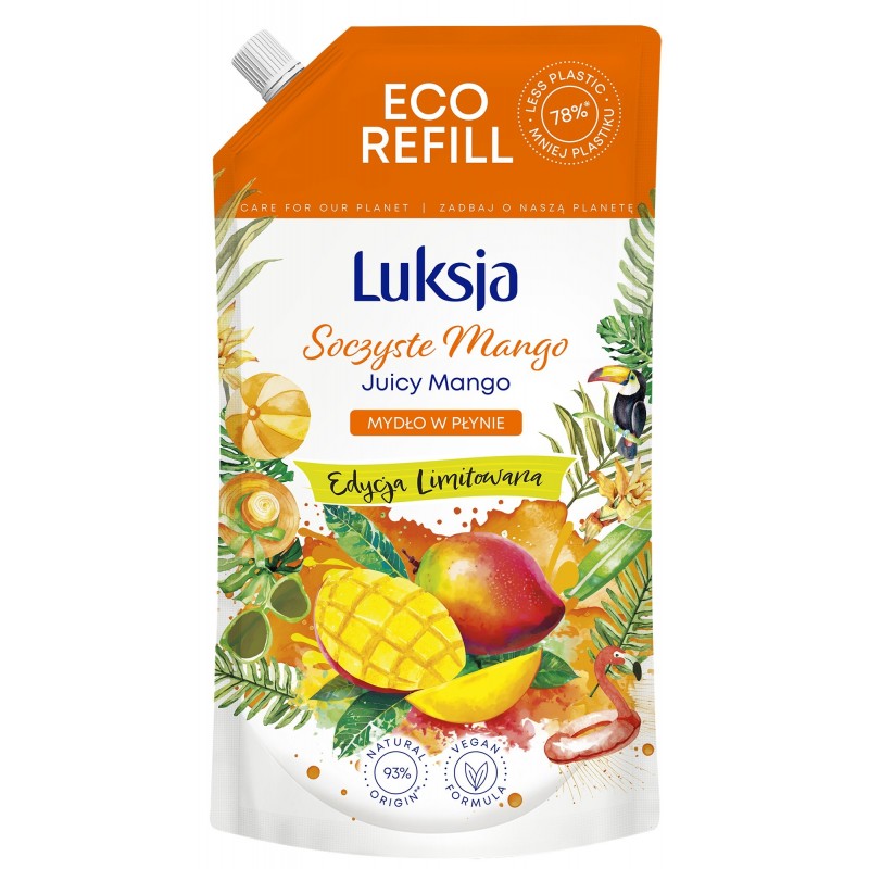 LUKSJA Creamy & Soft  Mydło w płynie Soczyste Mango 900ml - zapas (edycja limitowana)