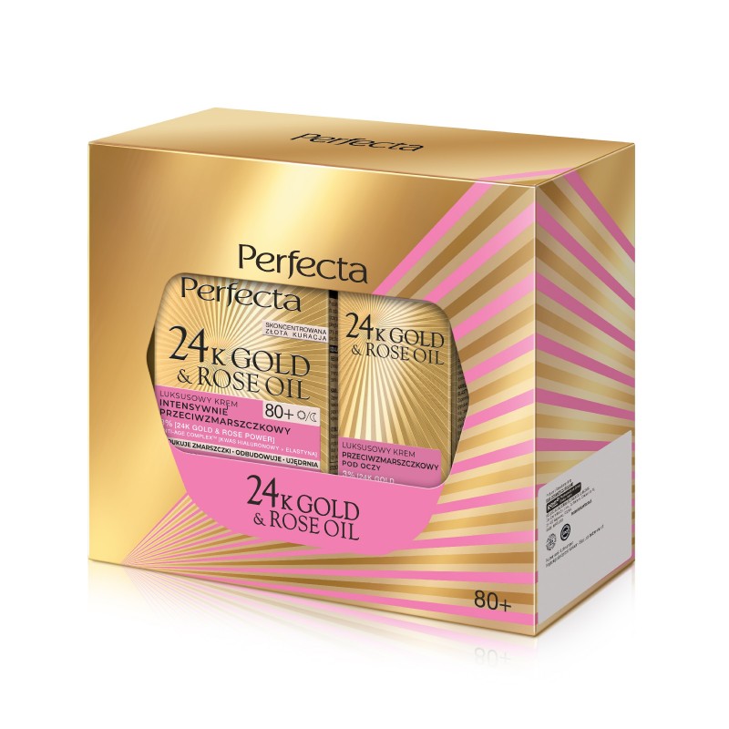 PERFECTA 24K Gold & Rose Oil Zestaw prezentowy (krem na dzień i noc 80+ & krem pod oczy)