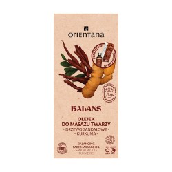 ORIENTANA Balans Olejek do masażu twarzy Drzewo Sandałowe i Kurkuma 30 ml