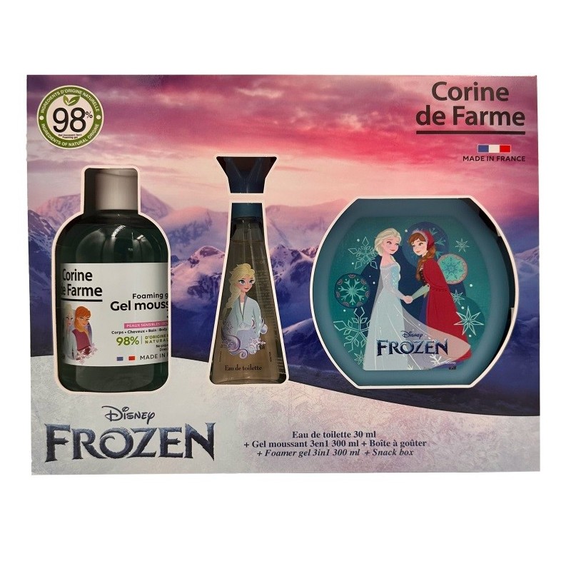 CORINE DE FARME Disney Zestaw prezentowy Frozen (woda toaletowa 30ml + Żel pieniący 3w1 300ml + Pudełko na przekąski)