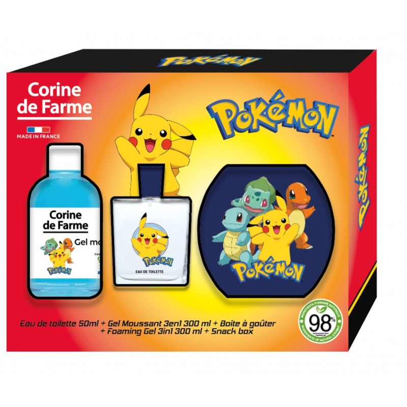 CORINE DE FARME Disney Zestaw prezentowy Pokemon (woda toaletowa 30ml + Żel pieniący 3w1 300ml + Pudełko na przekąski)