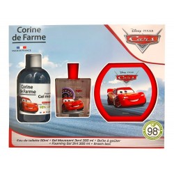 CORINE DE FARME Disney Zestaw prezentowy Cars (woda toaletowa 50ml + Żel pieniący 3w1 300ml + Pudełko na przekąski)