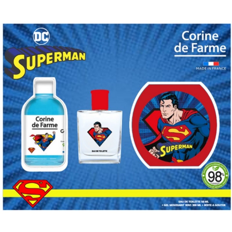 CORINE DE FARME Disney Zestaw prezentowy Superman (woda toaletowa 50ml + Żel pieniący 3w1 300ml + Pudełko na przekąski)