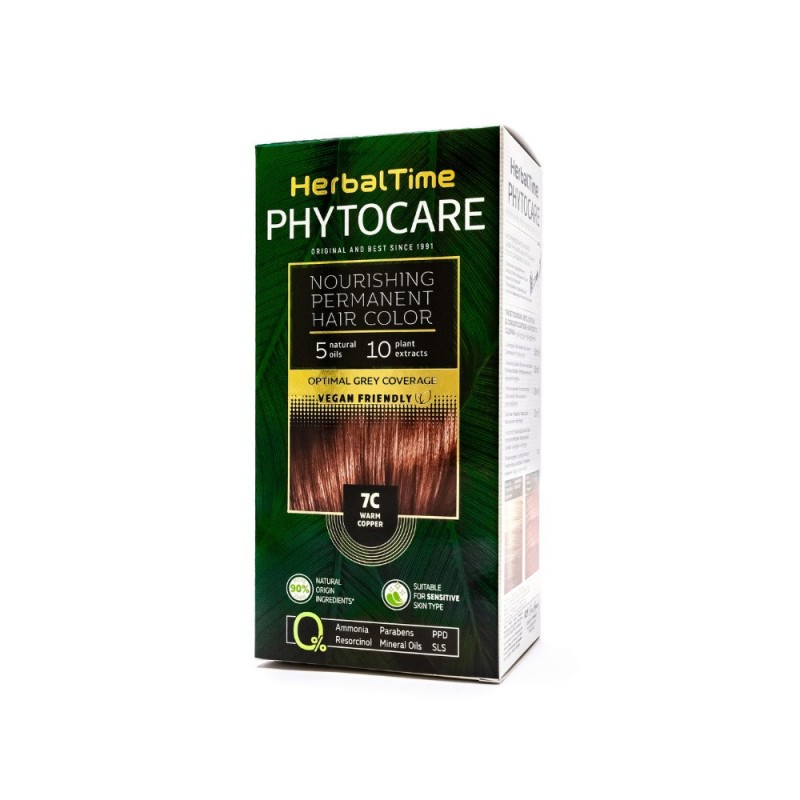 HERBAL TIME Phytocare Farba do włosów naturalna 7C Warm Copper