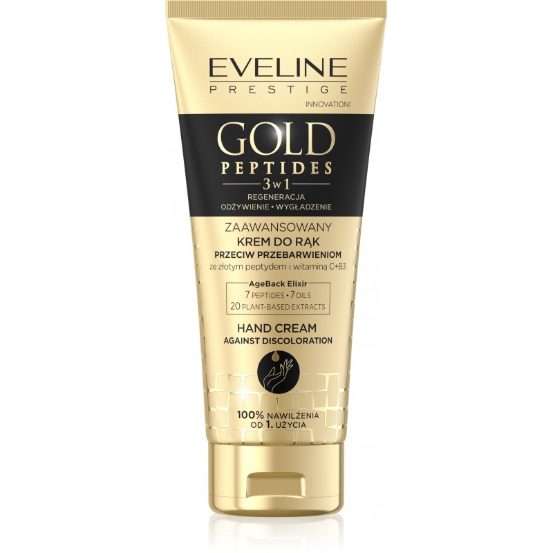 EVELINE Gold Peptides Zaawansowany Krem do rąk 3w1 - przeciw przebarwieniom 75 ml