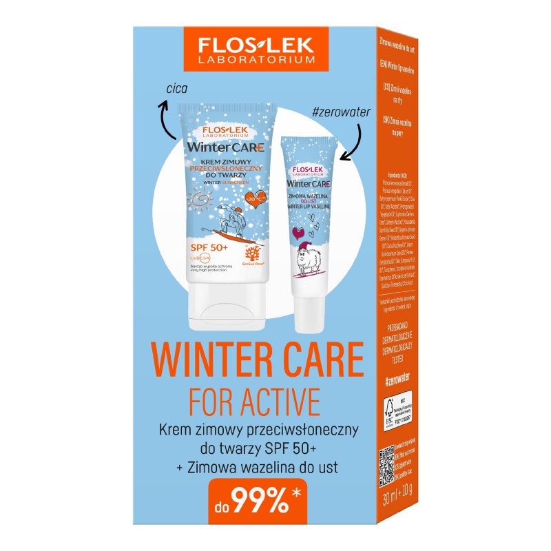 FLOSLEK Zestaw prezentowy Winter Care ( krem ochronny zimowy 30 ml + wazelina do ust 10g)