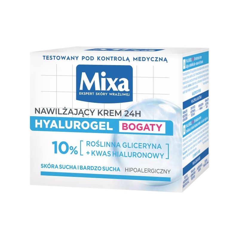 MIXA Hyalurogel Bogaty Krem intensywnie nawilżający, 50 ml