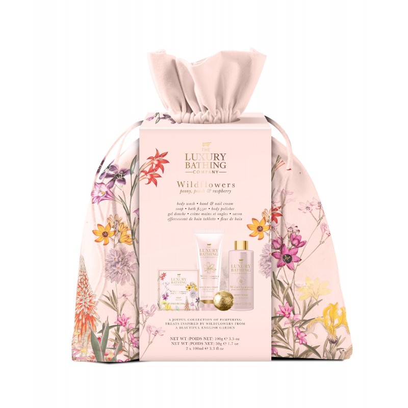 THE LUXURY BATHING COMPANY Zestaw prezentowy Wildflowers - Peony,Peach & Raspberry (woreczek) 1op.