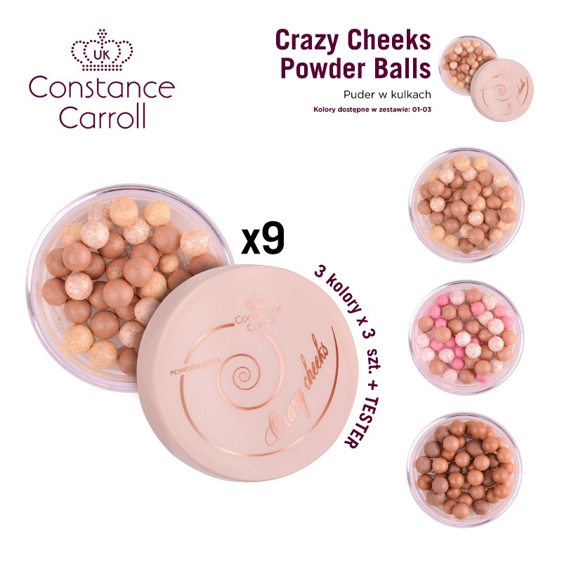 CONSTANCE CARROLL Zestaw puder Balls kolory 1,2,3 po 3 sztuki + testery