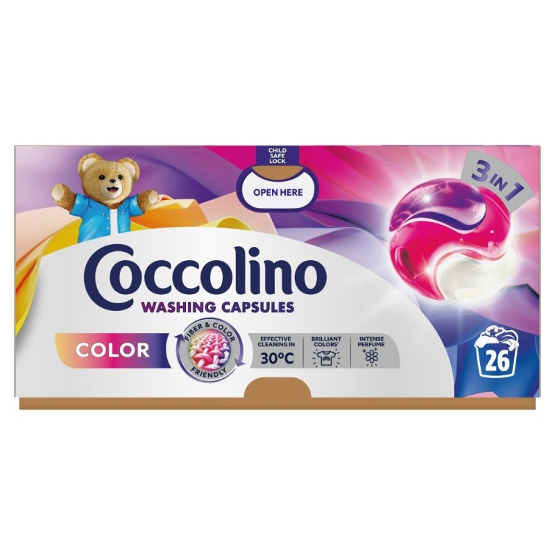 COCCOLINO Kapsułki 3w1 do prania kolorowych tkanin (26 prań) 449.8 g