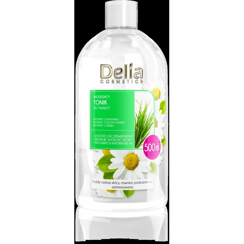 Delia Cosmetics Łagodzący Tonik do twarzy z extraktem z rumianku 500ml