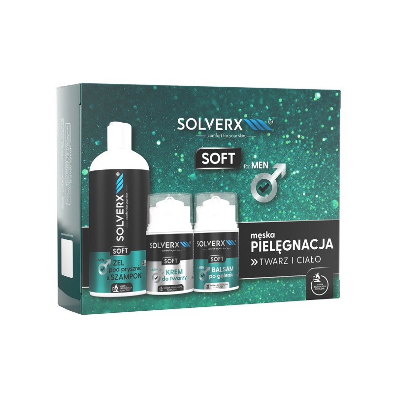 SOLVERX MEN SOFT Zestaw prezentowy do pielęgnacji ciała 1op.