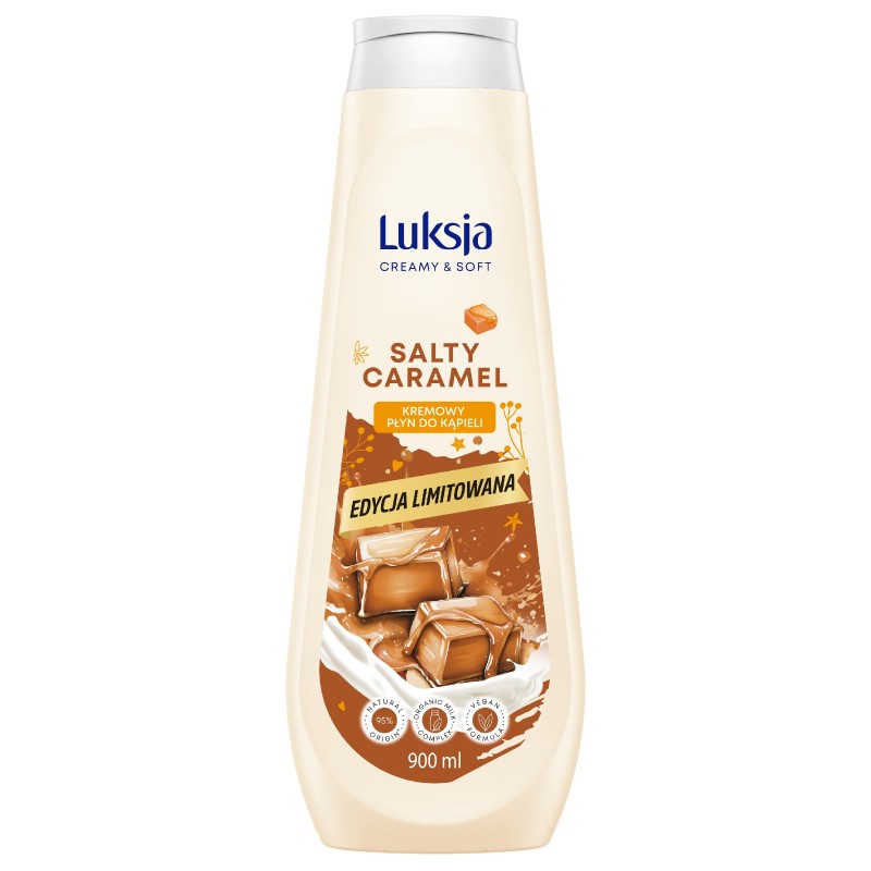 LUKSJA Creamy & Soft Kremowy Płyn do kąpieli - Salty Caramel 900 ml