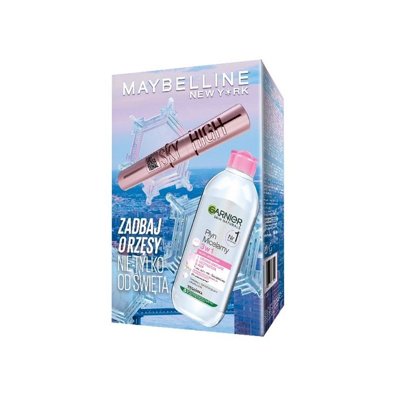 MAYBELLINE Zestaw prezentowy (tusz do rzęs SkyHigh + płyn micelarny 400ml)