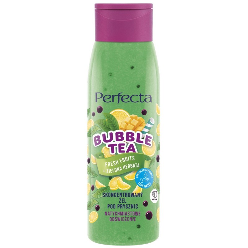 PERFECTA Bubble Tea Skoncentrowany żel pod prysznic Fresh Fruits + Zielona Herbata 400 ml