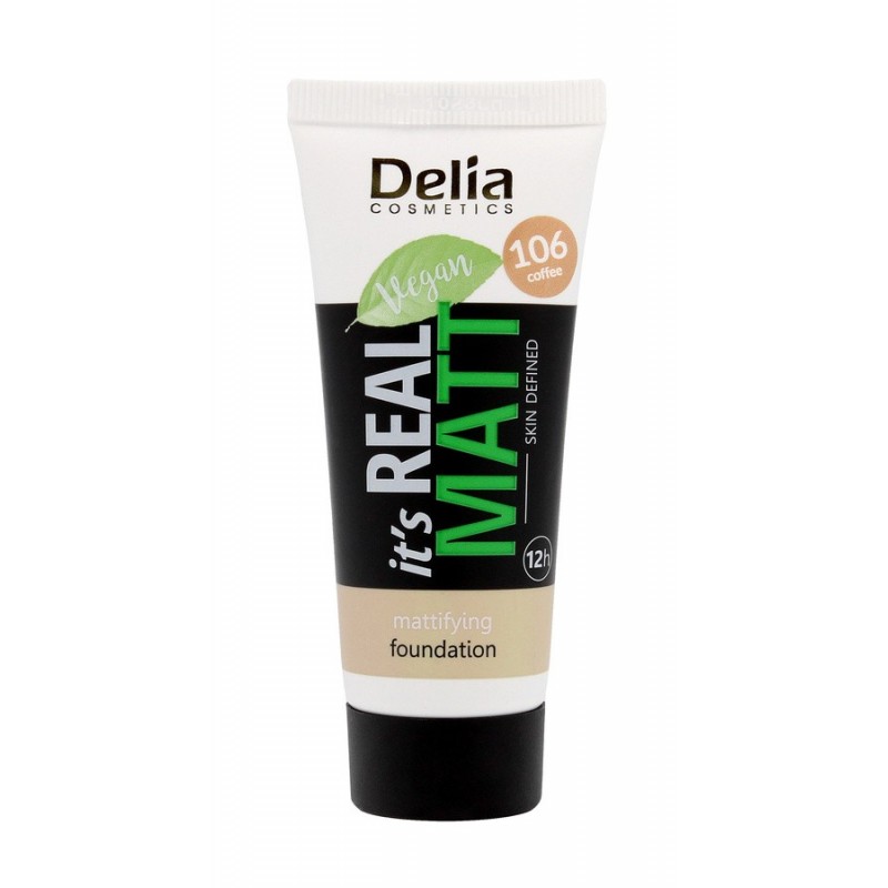 DELIA It`s Real Matt Podkład matujący odżywczo-nawilżający 106 Coffee 30 ml