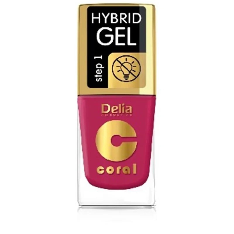 DELIA Coral Hybrid Gel Lakier hybrydowy do paznokci 103 Juicy Raspberry 11 ml