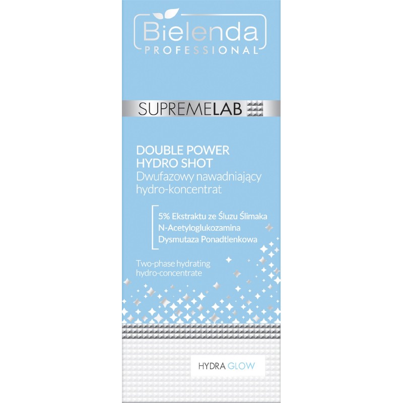 BIELENDA PROFESSIONAL Supremelab Hydra Glow Double Power Hydro Shot Dwufazowy nawadniający Hydro-koncentrat do twarzy 30 ml