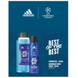 ADIDAS Zestaw prezentowy męski UEFA Champions League Best of The Best (Żel pod prysznic 250ml + Dezodorant spray 150ml)