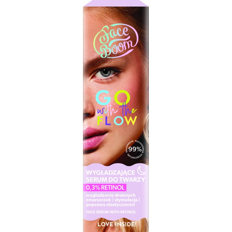 BIELENDA FaceBoom Go With The Flow Wygładzające serum do twarzy na noc 0,3% Retinol 25 ml