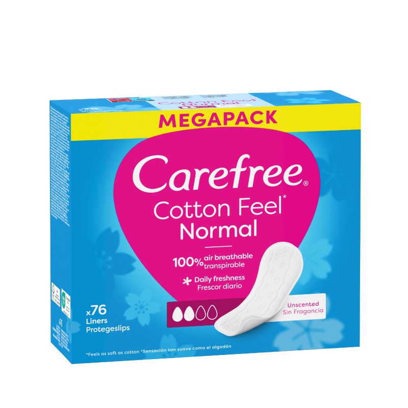 CAREFREE Cotton Feel Wkładki higieniczne bezzapachowe - normal 1op.-76szt