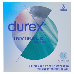 DUREX Invisible Slim Prezerwatywy - cienkie 1 op.- 3 sztuki