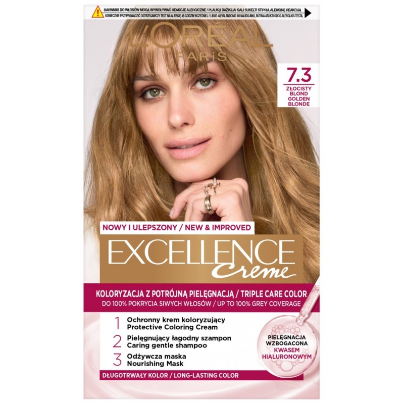 LOREAL Excellence Creme Farba do włosów 7.3 Blond Złocisty